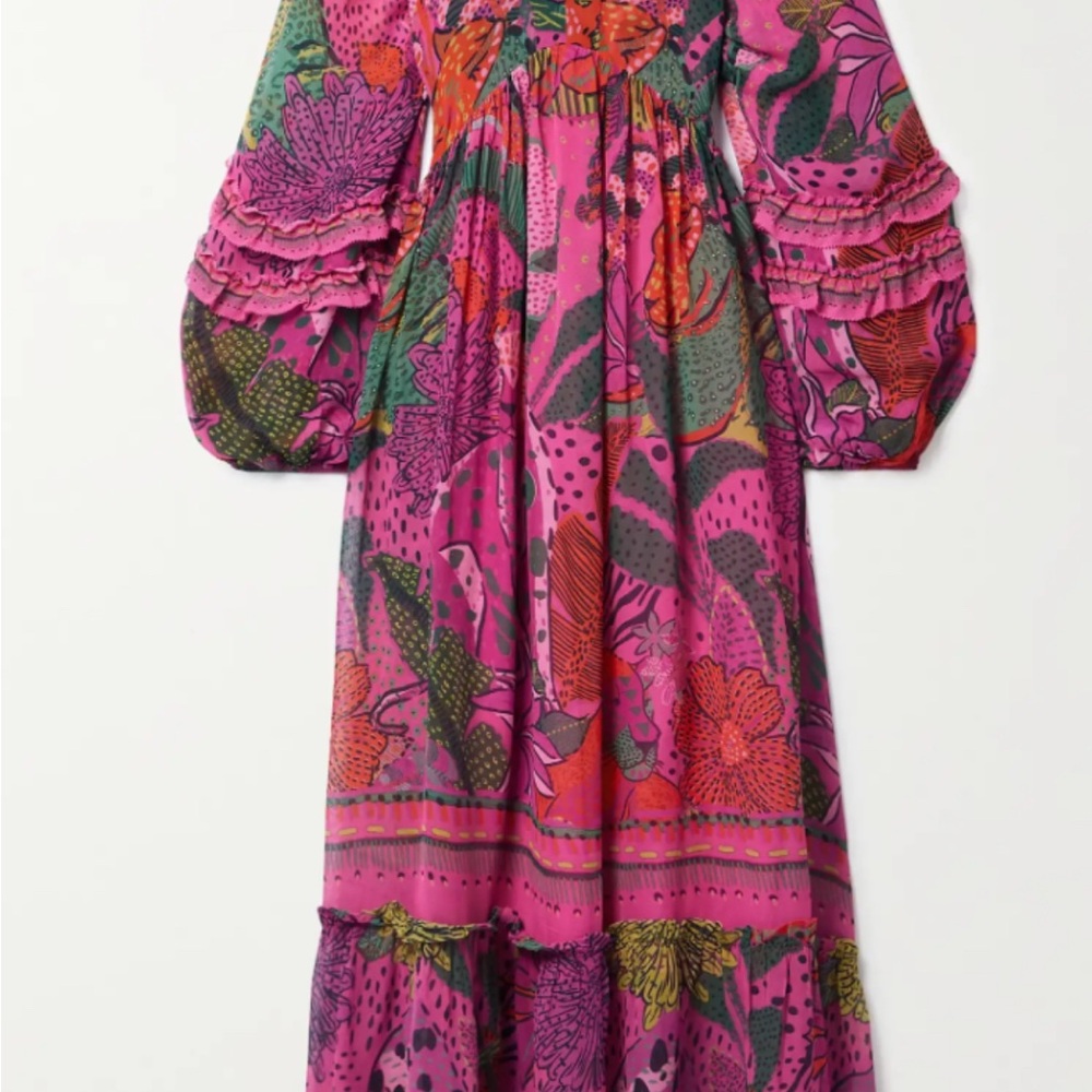 Farm Rio Cool Leopards Maxi Dress size xs - Picture 2 of 8